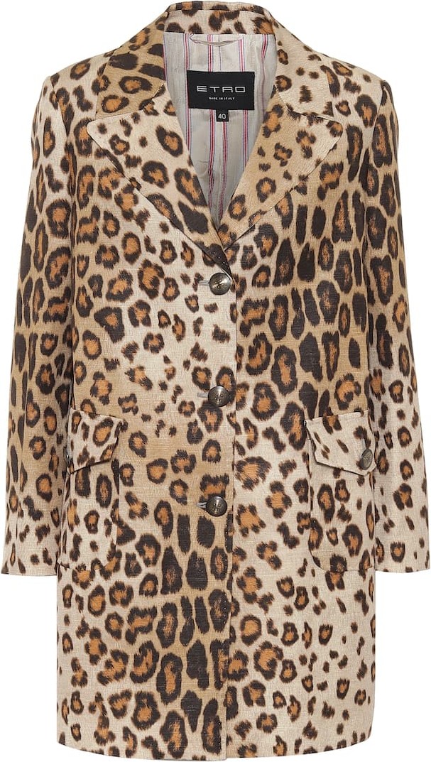 Etro Leopard-print silk and cotton coat
