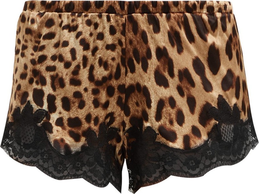 Dolce & Gabbana Leopard-print silk-blend pyjama shorts