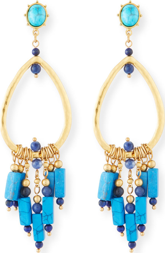 Sequin Turquoise Chandelier Earrings