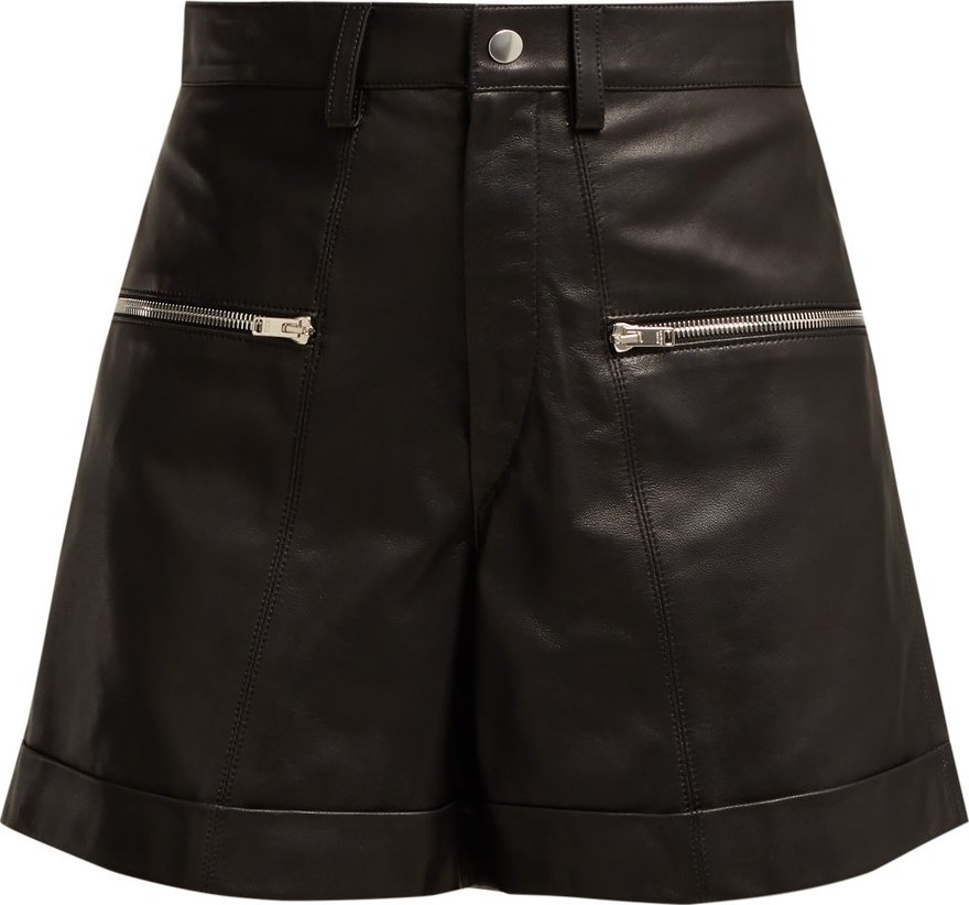 Isabel Marant Cedar zip leather shorts