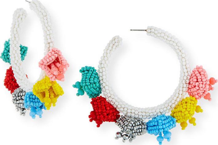 Sachin & Babi Grape Beaded Hoop Earrings