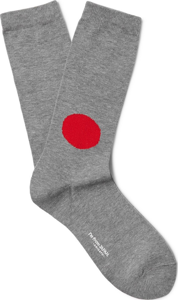 Blue Blue Japan Intarsia Cotton-Blend Socks