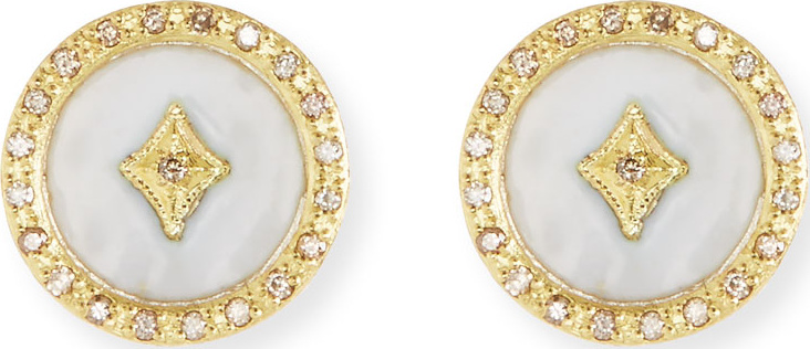 Armenta Old World 18k Enamel Diamond Star Stud Earrings