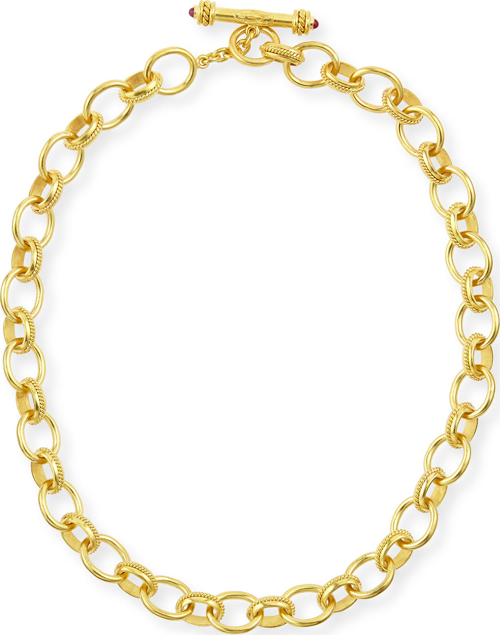 Elizabeth Locke Lampedusa 19k Gold Link Necklace, 17"L