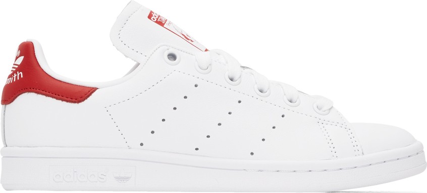 Adidas Originals White & Red Stan Smith Sneakers