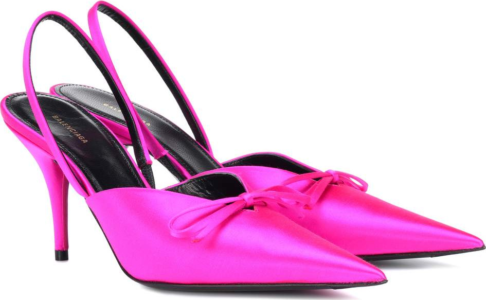 Balenciaga Knife satin slingback pumps