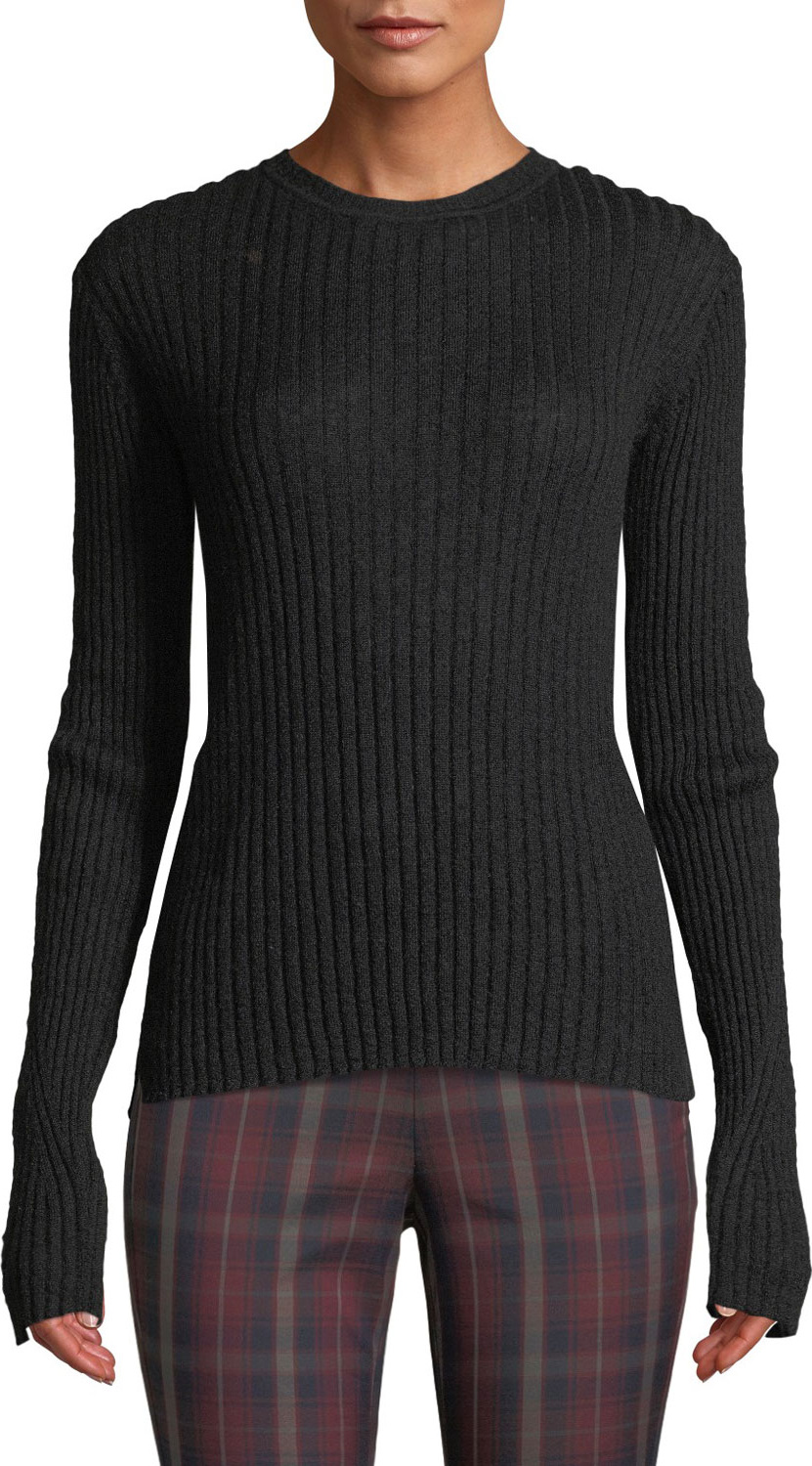 Rag & Bone Donna Ribbed Crewneck Mohair Top