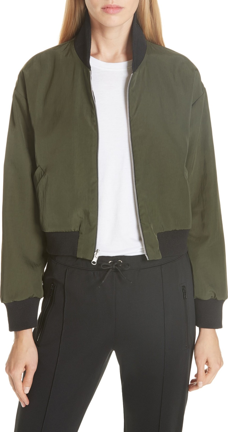 Etre Cecile être cécile Reversible Crop Bomber Jacket