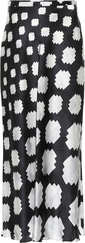 Marni Printed satin midi skirt