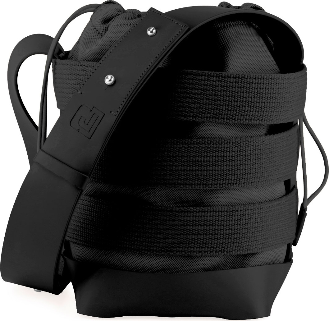 Paco Rabanne Cage Small Mixed Hobo Bag, Black