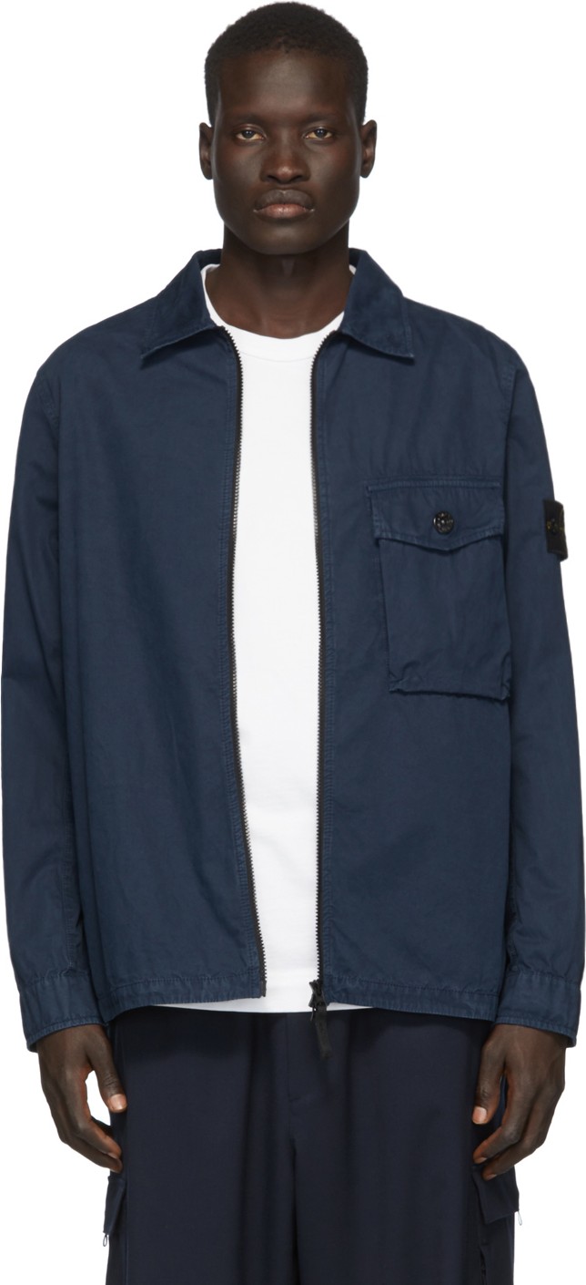 Stone Island Blue Chest Pocket Overshirt Stone Island Blue Chest Pocket Overshirt