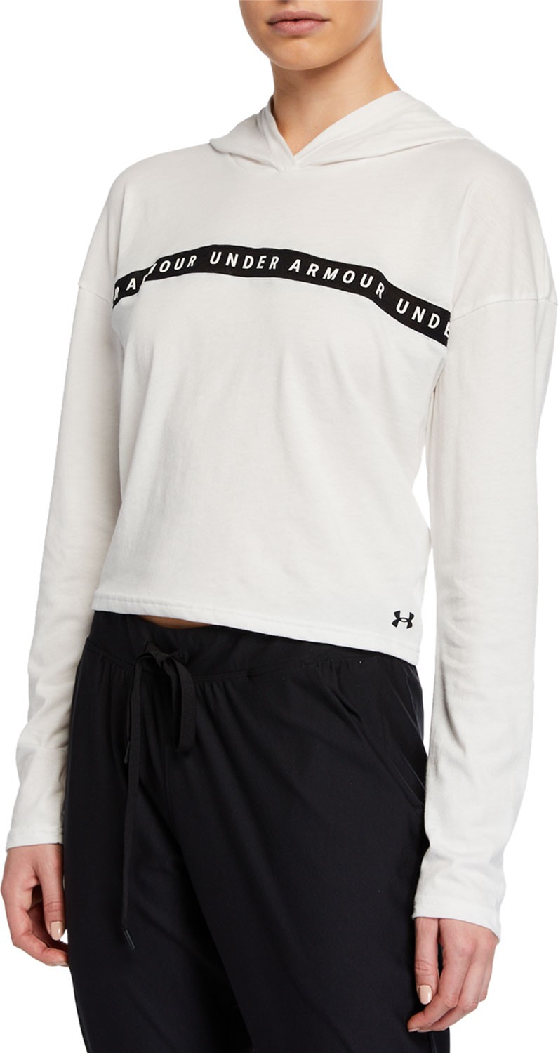 Under Armour Taped Logo Cropped Active Hoodie