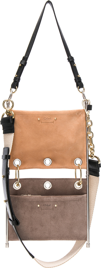 Chloe Small Roy Calfskin & Suede Double Clutch