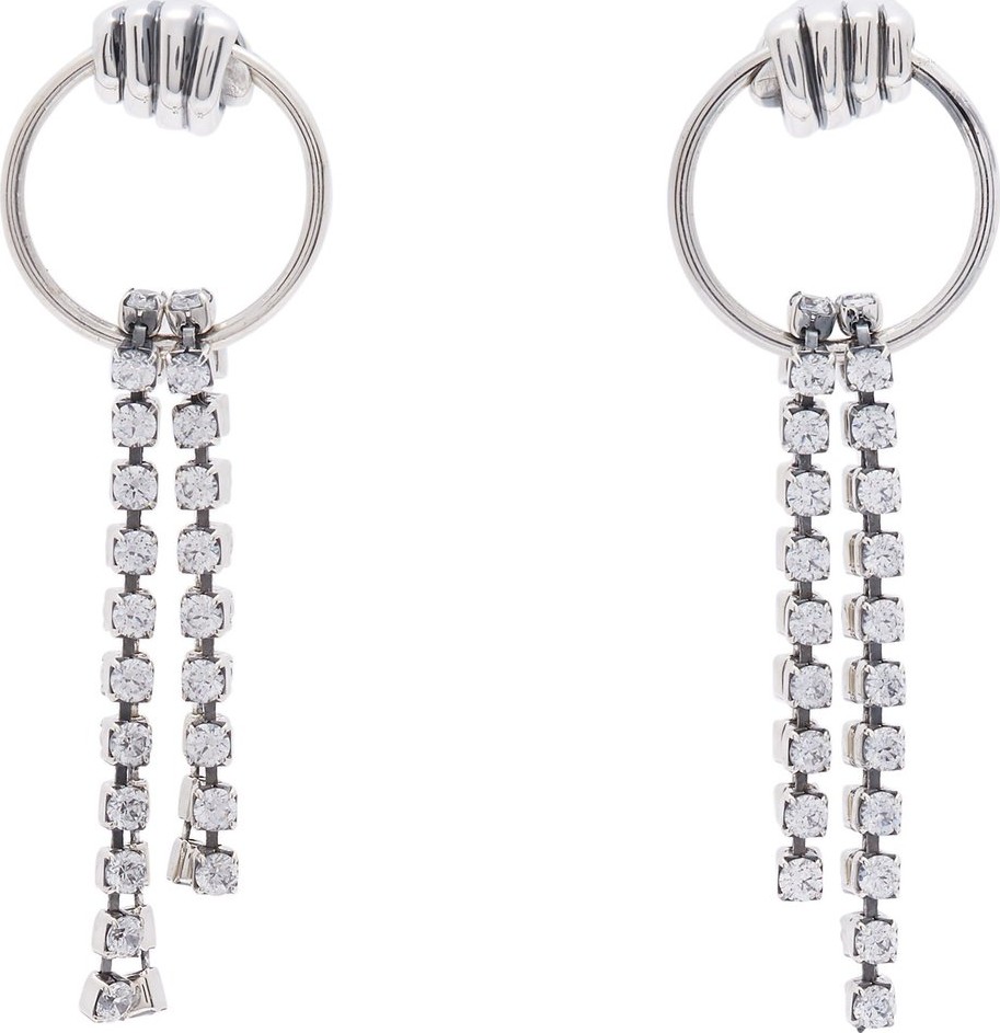 Bottega Veneta Crystal-embellished sterling-silver earrings
