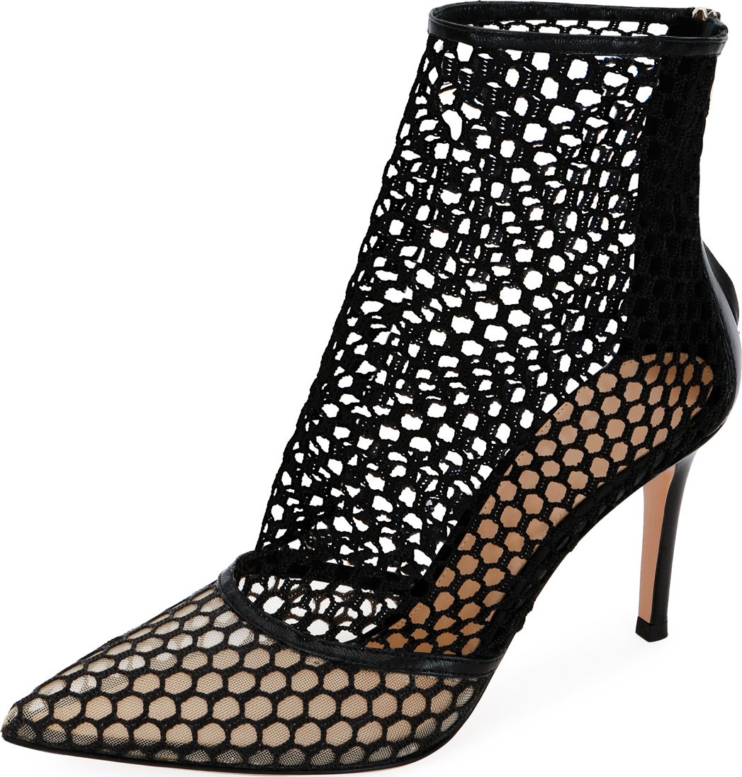 Gianvito Rossi Fishnet High-Heel Booties