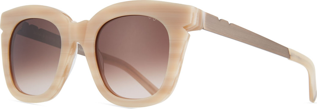 Pared Eyewear Pools & Palms Notched Square Sunglasses, Beige