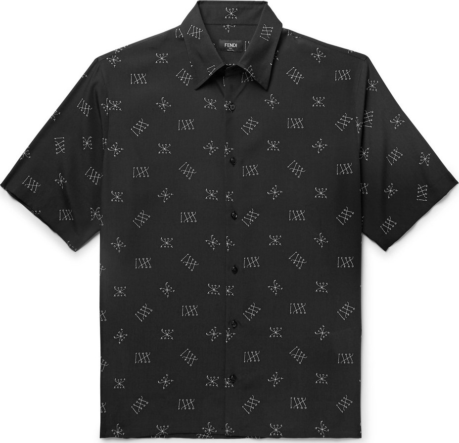 Fendi Logo-Print Lyocell Shirt
