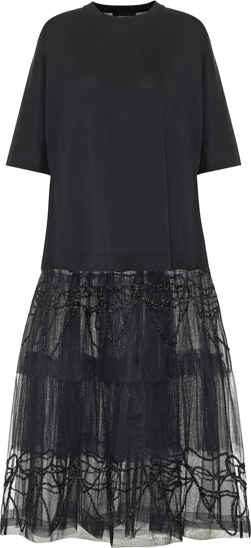 Simone Rocha Tiered cotton midi dress