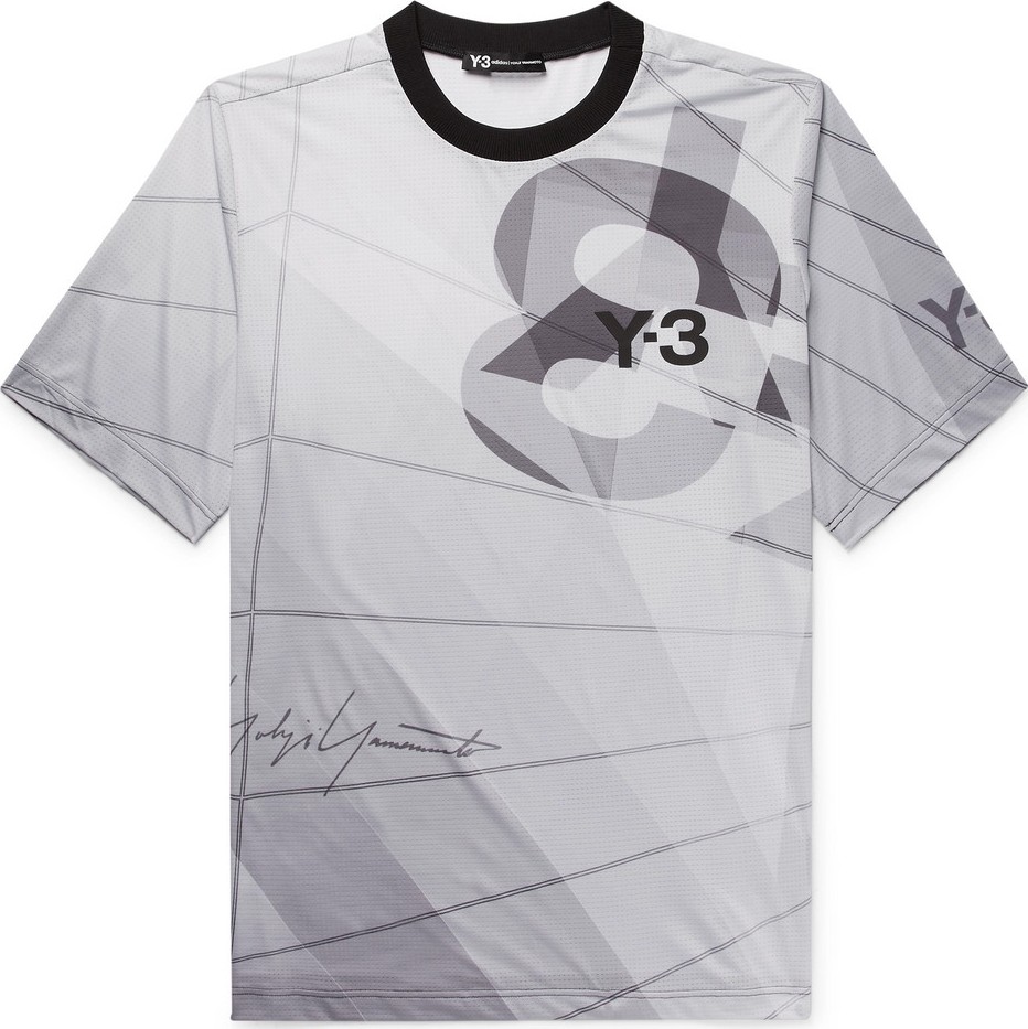Y-3 AOP Logo-Print Tech-Jersey T-Shirt