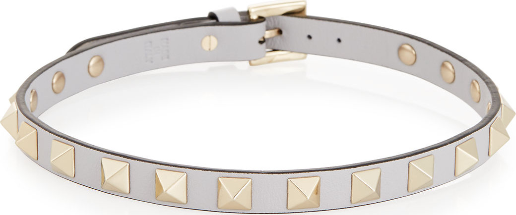 Valentino Small Rockstud Leather Choker Necklace