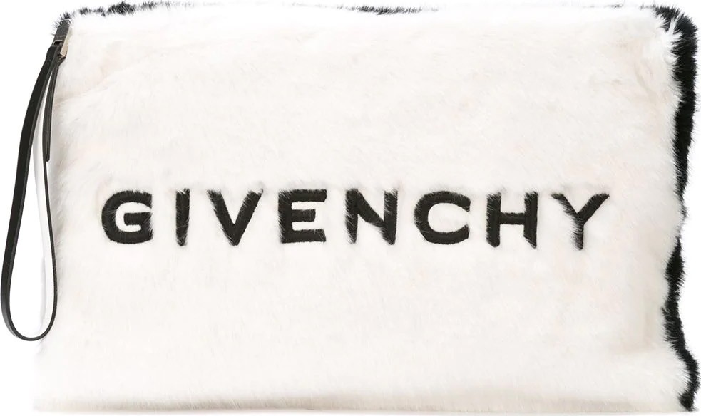 Givenchy GV3 large faux fur clutch bag