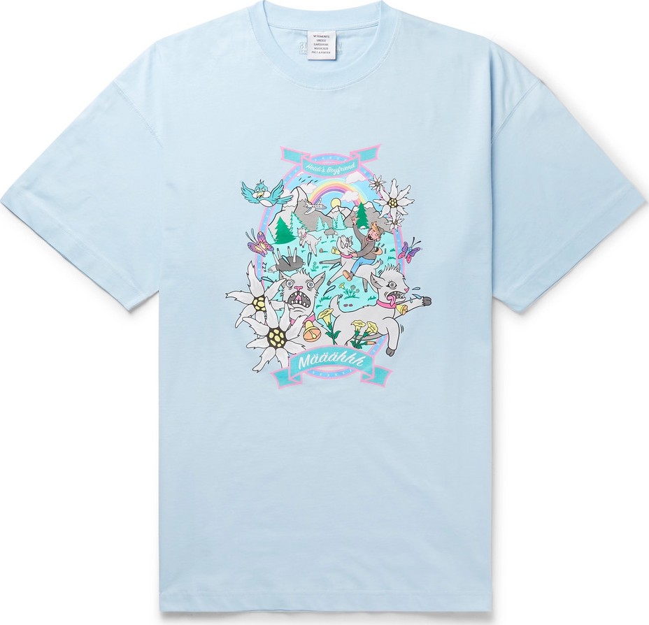 Vetements Oversized Printed Cotton-Jersey T-Shirt