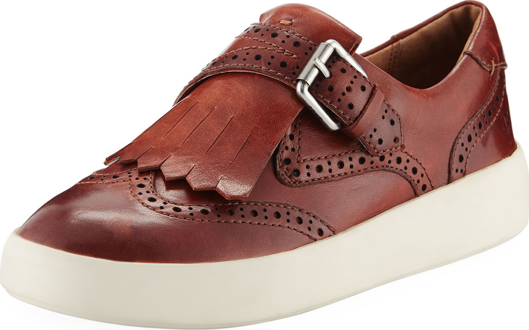 Frye Brea Leather Wing-Tip Kiltie Skate Sneakers