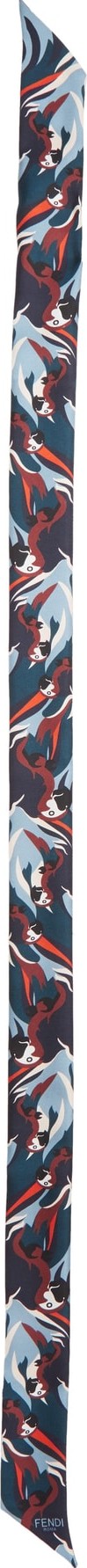 Fendi Parakeet Wrappy Silk Scarf