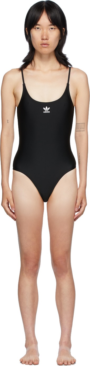 Adidas Originals Black Large Trefoil One-Piece Swim Suit