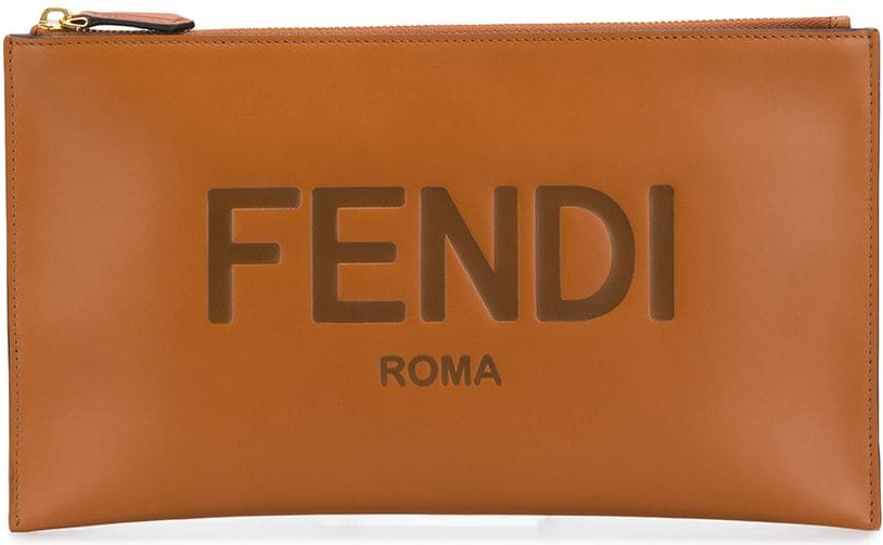 Fendi - Debossed logo clutch bag
