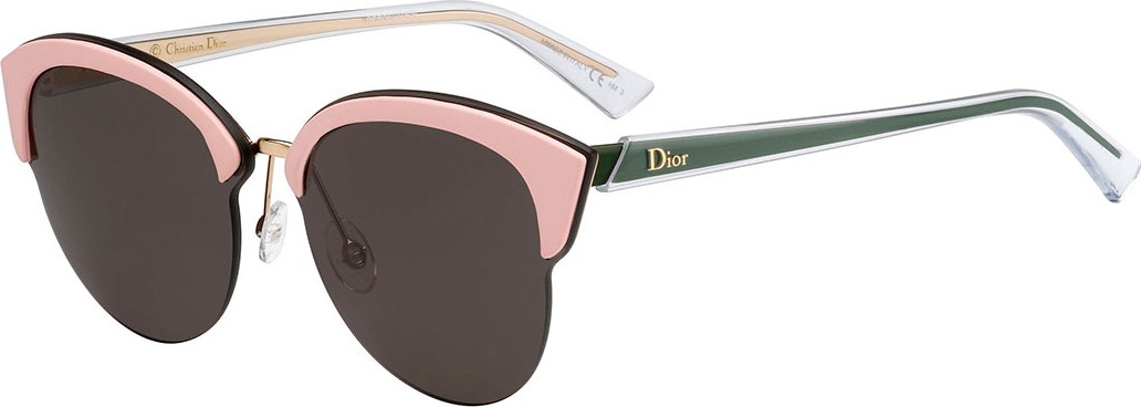 Dior Run Capped Cat-Eye Sunglasses, Black/Pink