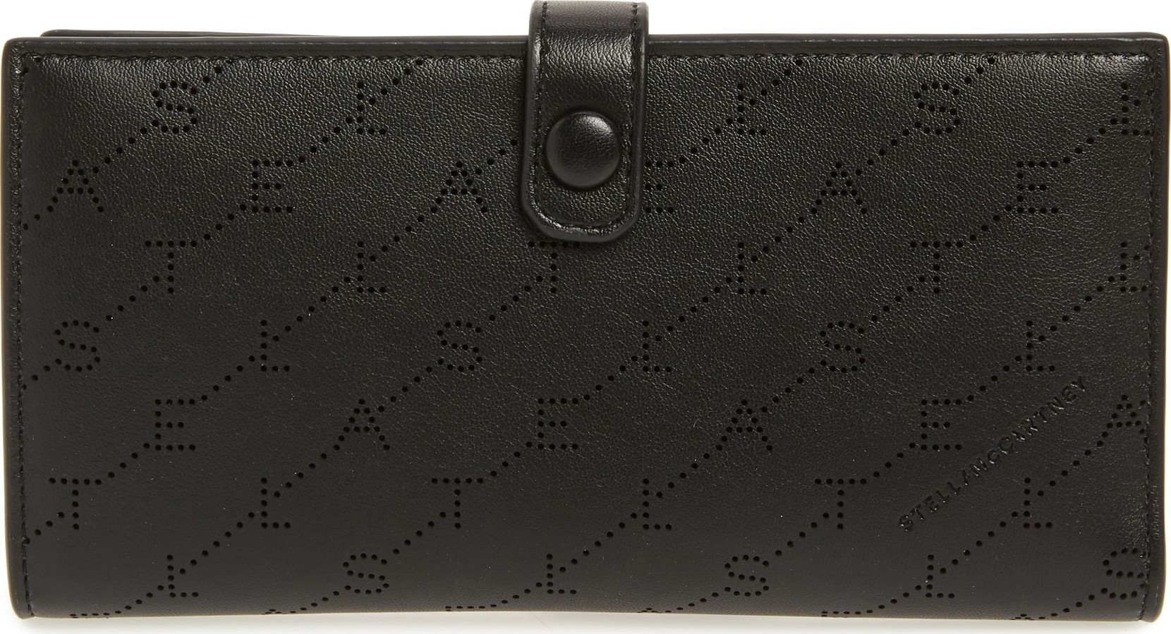 Stella McCartney Logo Perforated Faux Leather Continental Wallet