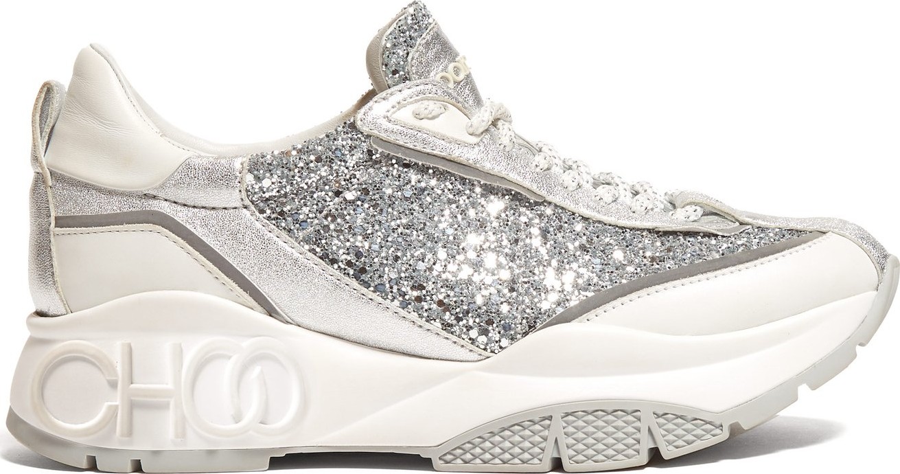 Jimmy Choo Raine glitter low-top trainers