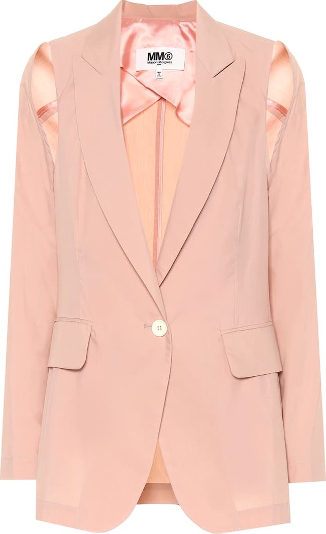 MM6 Maison Margiela Cotton-blend cold-shoulder blazer