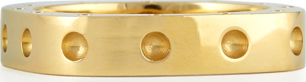 Roberto Coin Men's 18k Yellow Gold Pois Moi Single Row Square Band Ring, Size 11