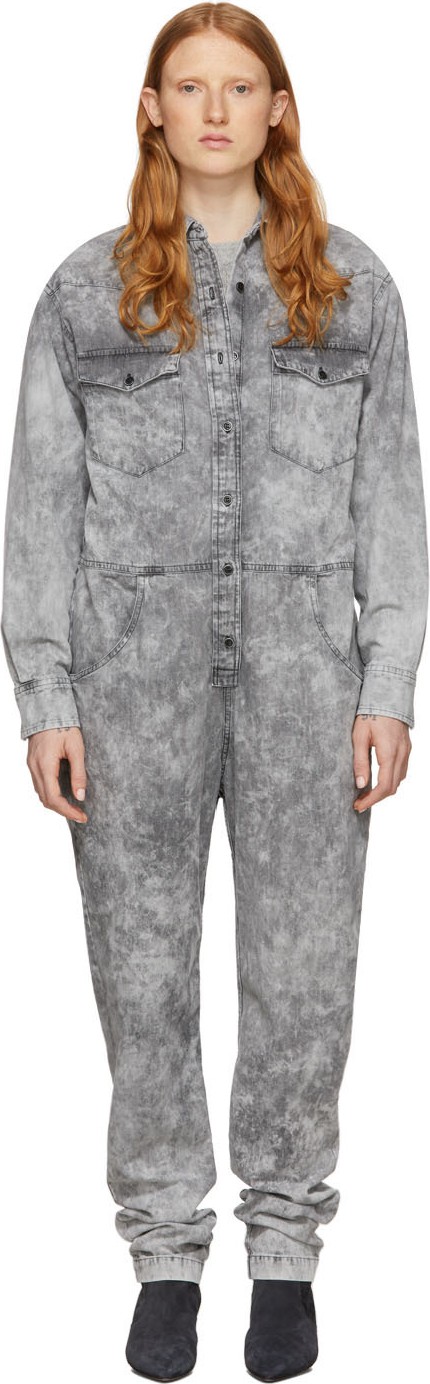Isabel Marant Etoile Grey Denim Idesia Jumpsuit