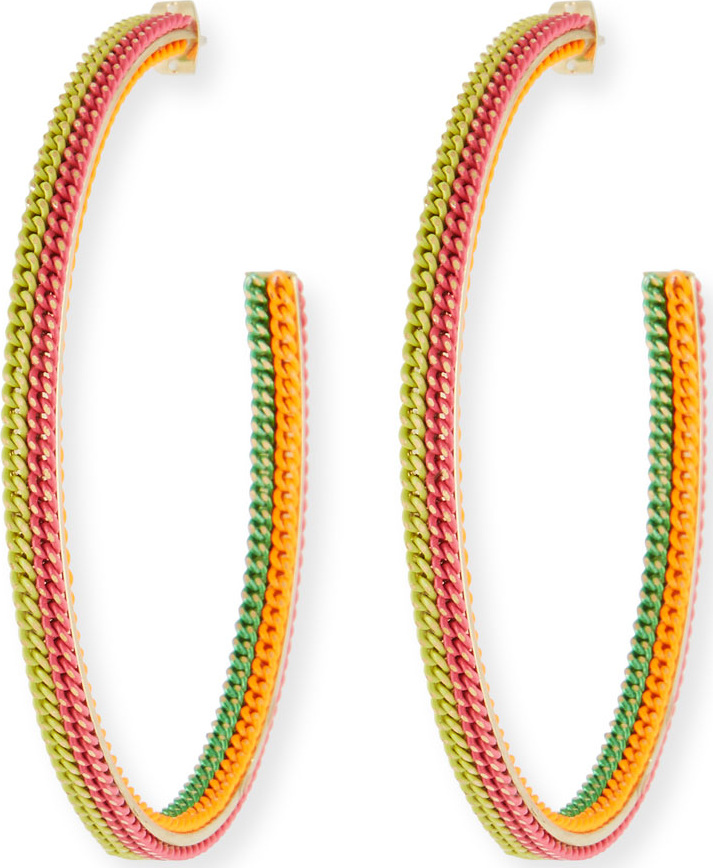 Rosantica Millefili Neon Chain Hoop Earrings
