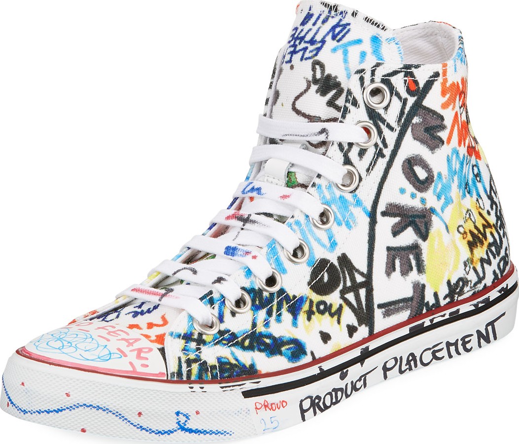Vetements Graffiti High-Top Sneakers
