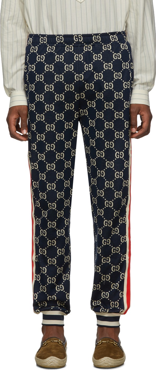 Gucci Navy GG Jacquard Lounge Pants
