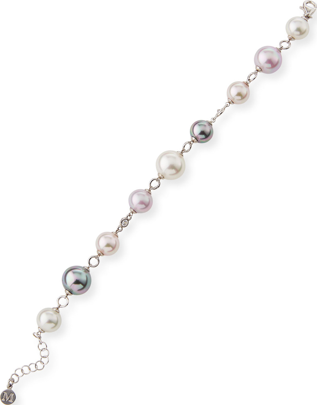 Majorica Multihued Manmade Pearl Chain Bracelet