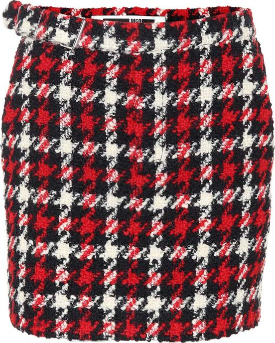 McQ - Alexander McQueen Houndstooth wool-blend skirt