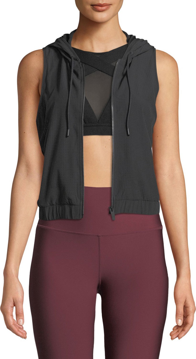 Alo Yoga Frame Hooded Mesh Activewear Vest