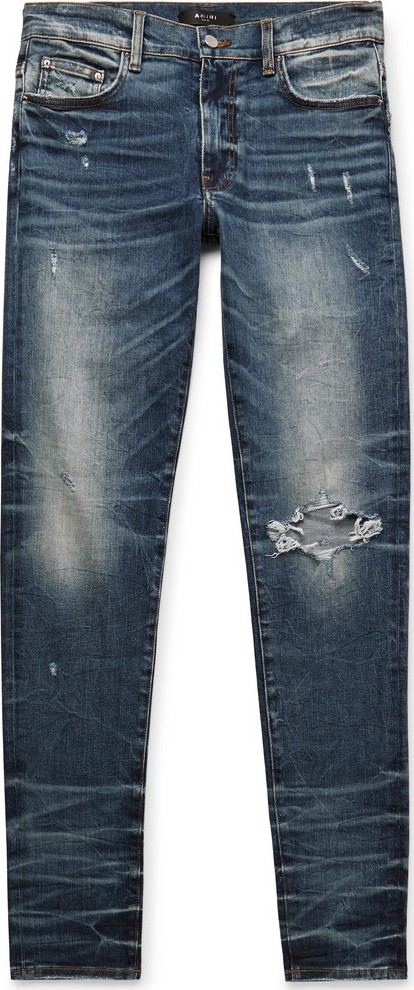 Amiri Skinny-Fit Distressed Stretch-Denim Jeans