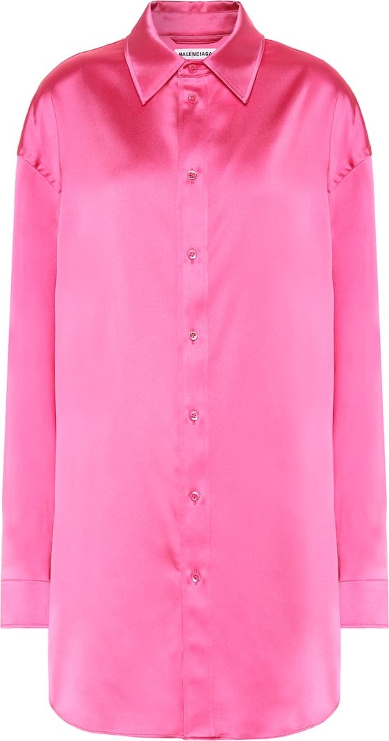 Balenciaga Longline satin shirt