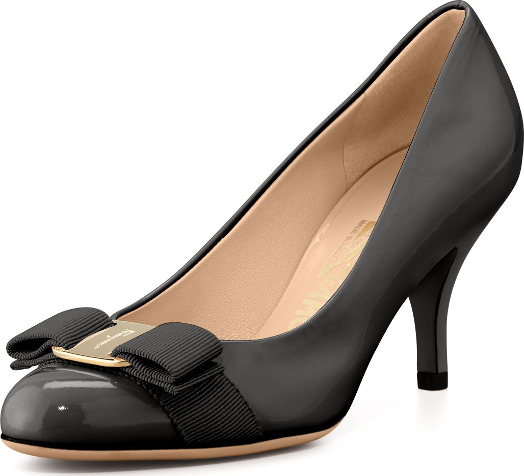 Salvatore Ferragamo Carla Q Patent Vara Bow Pumps