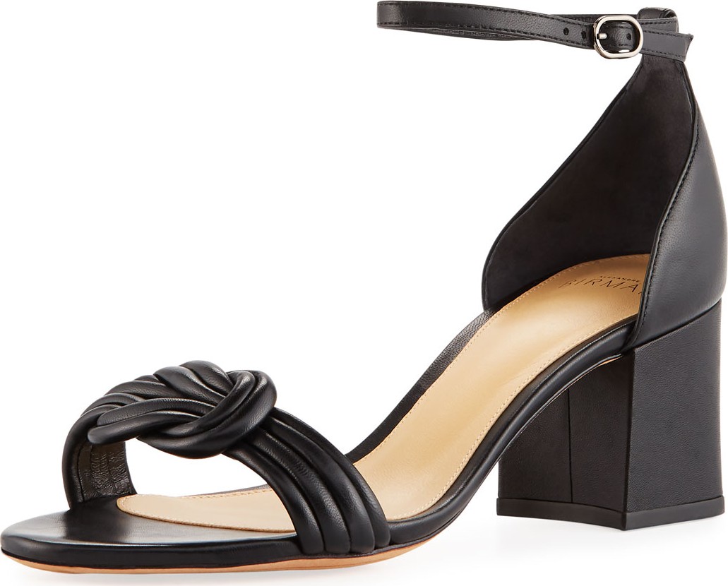 Alexandre Birman Vicky Knotted Leather Sandals, Black