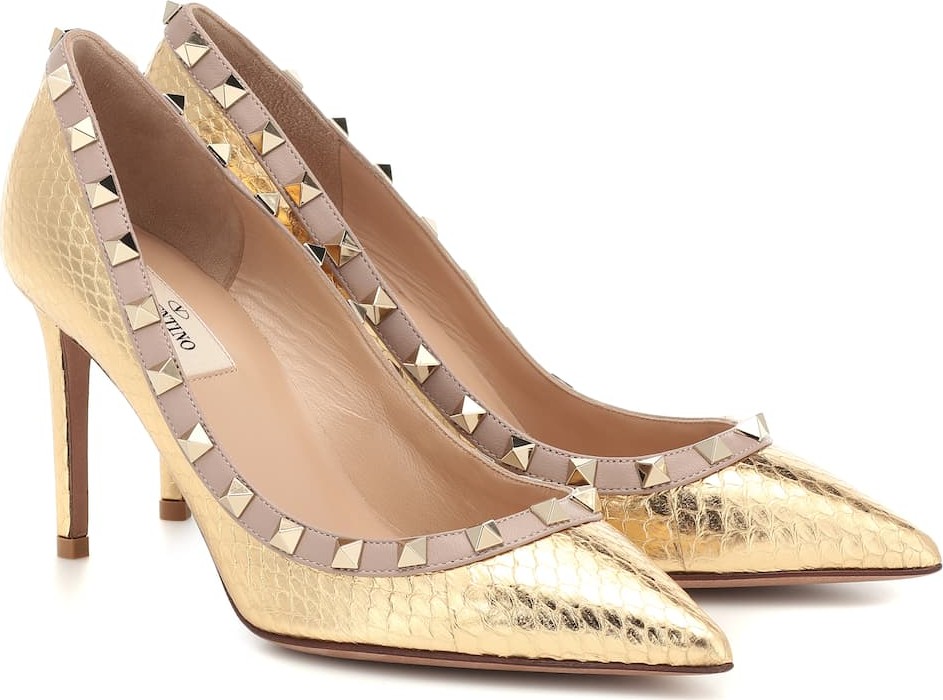 Valentino Valentino Garavani Rockstud snakeskin pumps