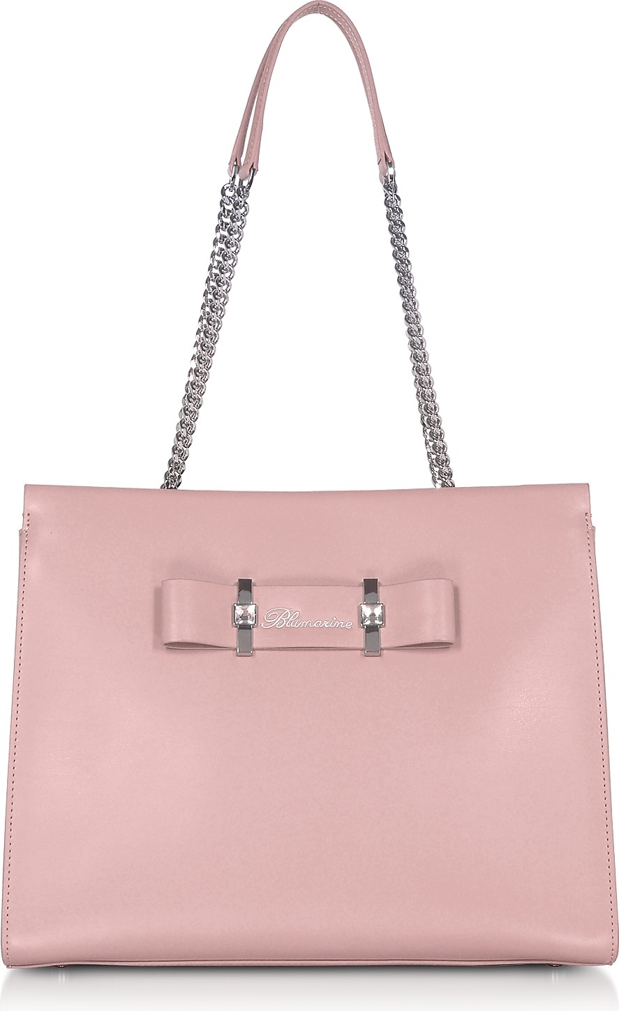 Blumarine Charlotte Light Pink Leather Tote Bag