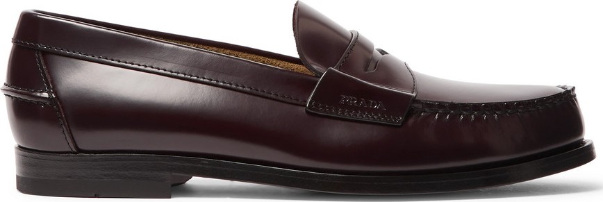 Prada Spazzolato Leather Penny Loafers
