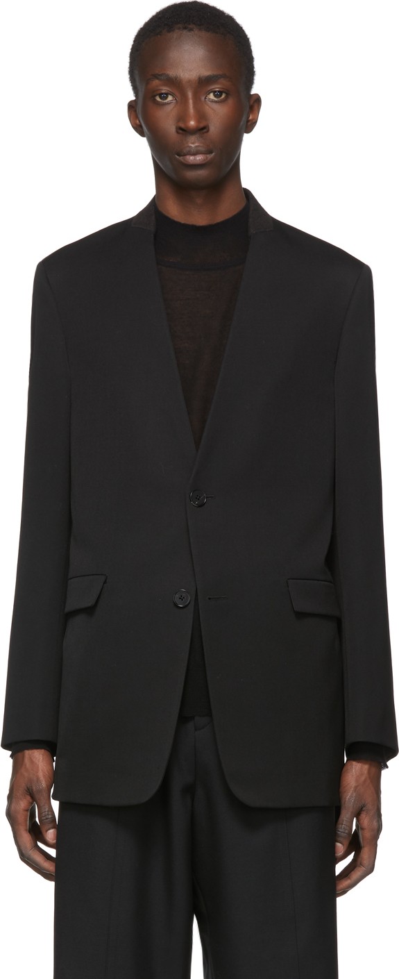 Jil Sander Black Folded Collar Blazer
